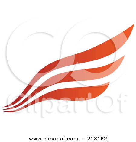 Royalty-Free (RF) Clipart Illustration of an Abstract Red And Orange Wing Or Flow Logo Icon by cidepix
