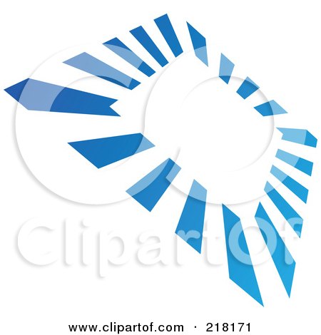 Royalty-Free (RF) Clipart Illustration of an Abstract Blue Square Logo Icon by cidepix