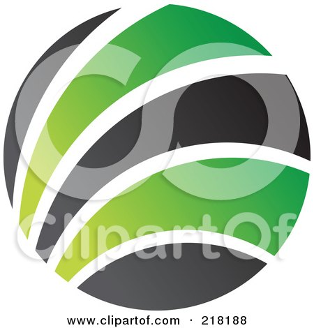 Royalty-Free (RF) Clipart Illustration of an Abstract Green And Black Circular Logo - 2 by cidepix
