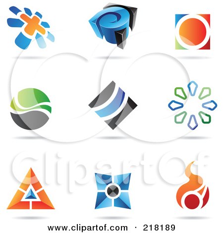 Royalty-Free (RF) Clipart Illustration of a Digital Collage Of Abstract Logo Icons With Shadows - 22 by cidepix