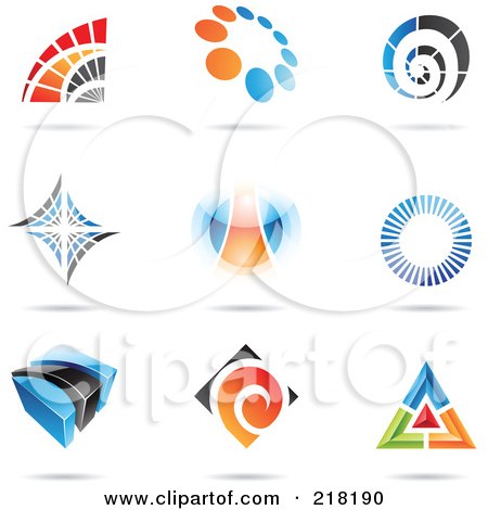 Royalty-Free (RF) Clipart Illustration of a Digital Collage Of Abstract Logo Icons With Shadows - 5 by cidepix