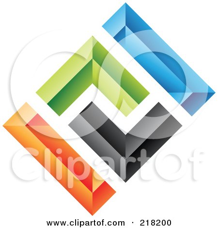 Royalty-Free (RF) Clipart Illustration of an Abstract Colorful Walls Logo Icon - 1 by cidepix