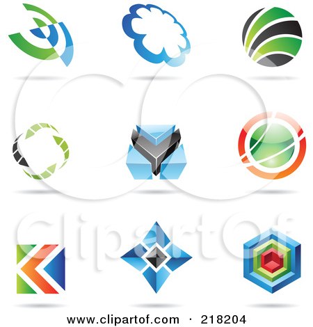 Royalty-Free (RF) Clipart Illustration of a Digital Collage Of Abstract Logo Icons With Shadows - 20 by cidepix