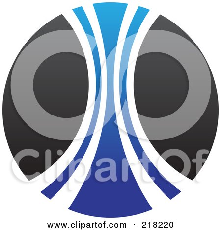 Royalty-Free (RF) Clipart Illustration of an Abstract Blue And Black Circular Logo - 1 by cidepix