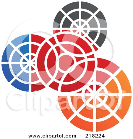 Royalty-Free (RF) Clipart Illustration of an Abstract Colorful Gear Logo Icon by cidepix