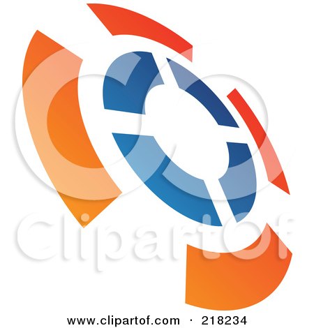 Royalty-Free (RF) Clipart Illustration of an Abstract Tilted Rifle Target Logo Icon - 3 by cidepix