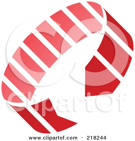 Royalty-Free (RF) Clipart Illustration of an Abstract Red Circle Arrow Logo Icon by cidepix