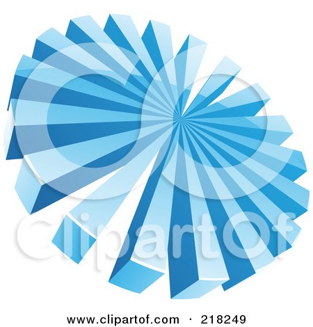 Royalty-Free (RF) Clipart Illustration of an Abstract Ice Blue Burst Logo Icon by cidepix