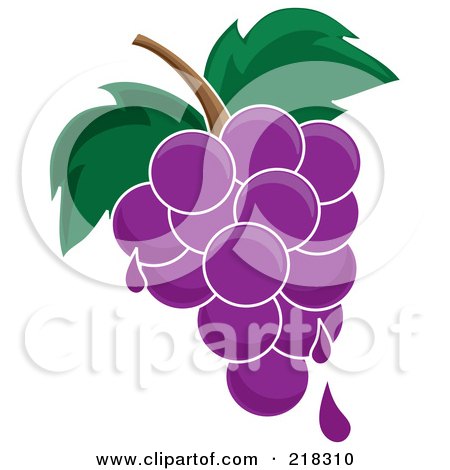 Royalty-Free (RF) Clipart Illustration of a Bunch Of Juicy Purple Grapes by Pams Clipart