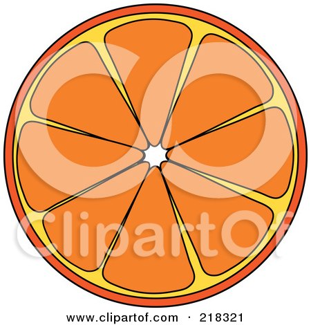 Royalty-Free (RF) Clipart Illustration of a Halved Orange by Pams Clipart