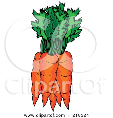 Royalty-Free (RF) Clipart Illustration of a Bundle Of Orange Carrots by Pams Clipart