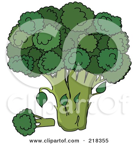 Royalty-Free (RF) Clipart Illustration of a Head Of Broccoli by Pams Clipart