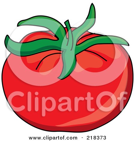 Royalty-Free (RF) Clipart Illustration of a Shiny Red Organic Beefy Tomato by Pams Clipart