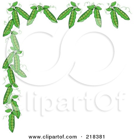 Royalty-Free (RF) Clipart Illustration of a Border Of Organic Green Pea Pods by Pams Clipart