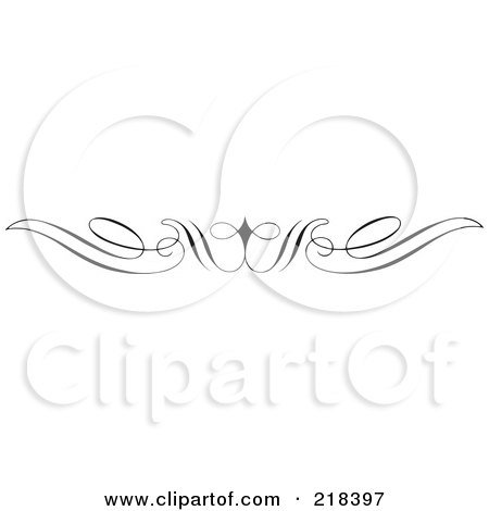 Royalty-Free (RF) Clipart Illustration of a Black And White Elegant Border Element by BestVector