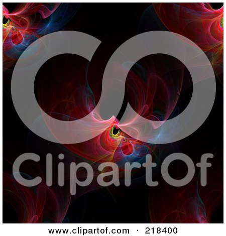 Royalty-Free (RF) Clipart Illustration of a Seamless Colorful Fractal Background On Black by oboy