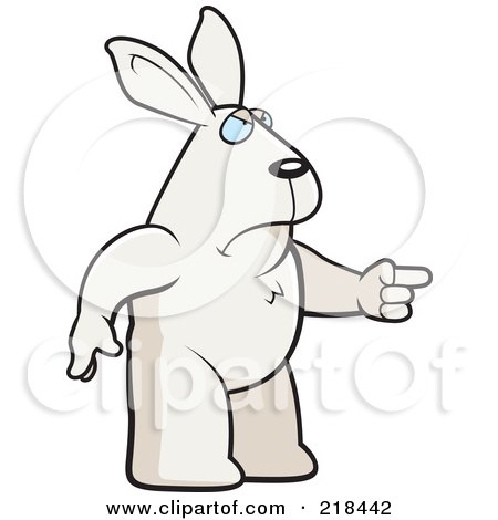 Royalty-Free (RF) Clipart Illustration of a Mad Rabbit Angrily Pointing by Cory Thoman