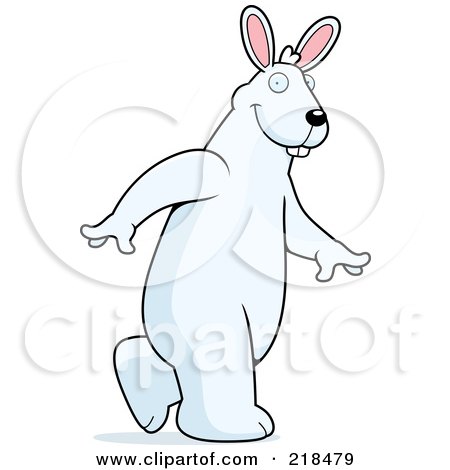Royalty-Free (RF) Clipart Illustration of a Big Rabbit Walking Upright by Cory Thoman