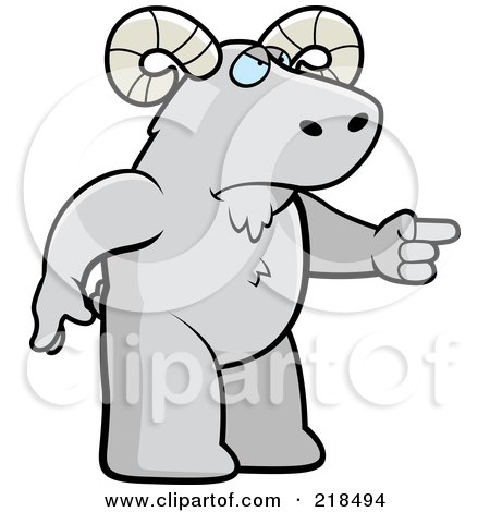 Royalty-Free (RF) Clipart Illustration of a Mad Ram Angrily Pointing by Cory Thoman