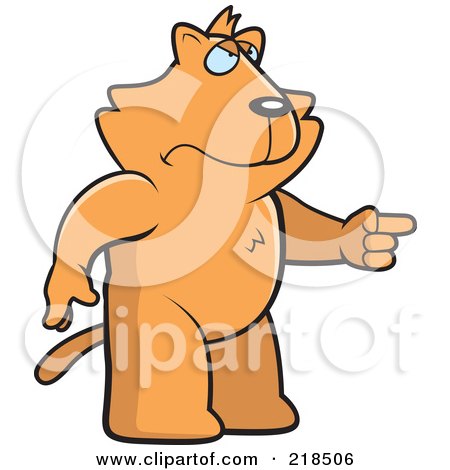 Royalty-Free (RF) Clipart Illustration of a Mad Cat Angrily Pointing by Cory Thoman