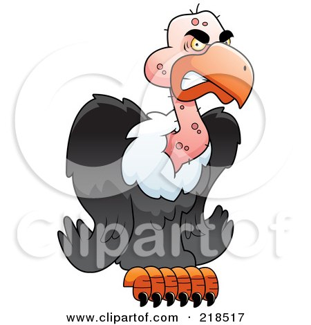 Royalty-Free (RF) Clipart Illustration of a Mean Buzzard by Cory Thoman