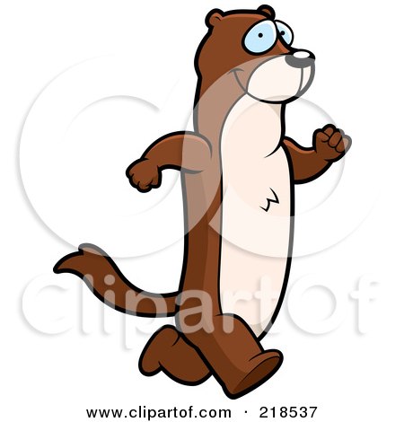 Royalty-Free (RF) Clipart Illustration of a Weasel Running Upright by Cory Thoman