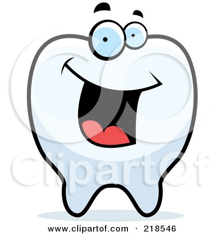 Royalty-Free (RF) Clipart Illustration of a Happy Tooth Character by Cory Thoman