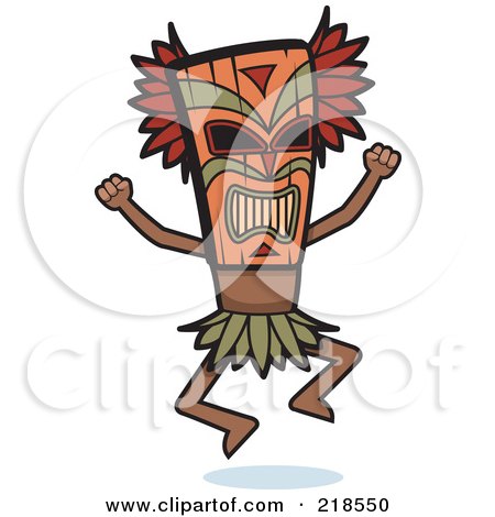 Royalty-Free (RF) Clipart Illustration of a Witch Doctor Doing A Tribal Dance by Cory Thoman