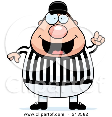 Royalty-Free (RF) Clipart Illustration of a Plump Referee With An Idea by Cory Thoman