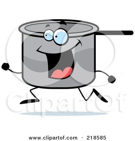 Royalty-Free (RF) Clipart Illustration of a Happy Pot Character Running by Cory Thoman