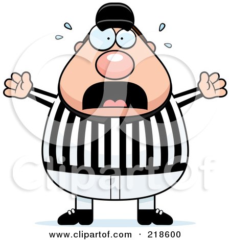 Royalty-Free (RF) Clipart Illustration of a Plump Referee Freaking Out by Cory Thoman