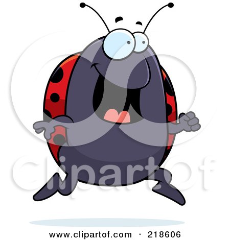 Royalty-Free (RF) Clipart Illustration of a Ladybug Running by Cory Thoman