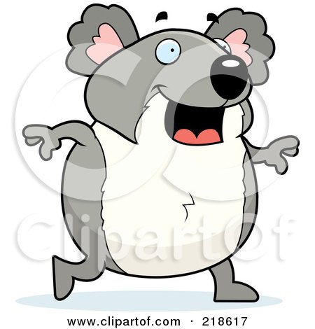 Royalty-Free (RF) Clipart Illustration of a Happy Koala Walking by Cory Thoman
