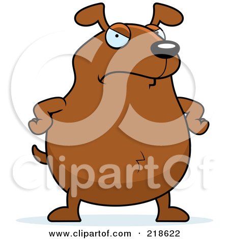 Royalty-Free (RF) Clipart Illustration of a Mad Dog Standing With His Hands On His Hips by Cory Thoman
