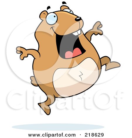 Royalty-Free (RF) Clipart Illustration of a Hamster Jumping by Cory Thoman