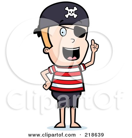 Royalty-Free (RF) Clipart Illustration of a Blond Male Pirate With An Idea by Cory Thoman