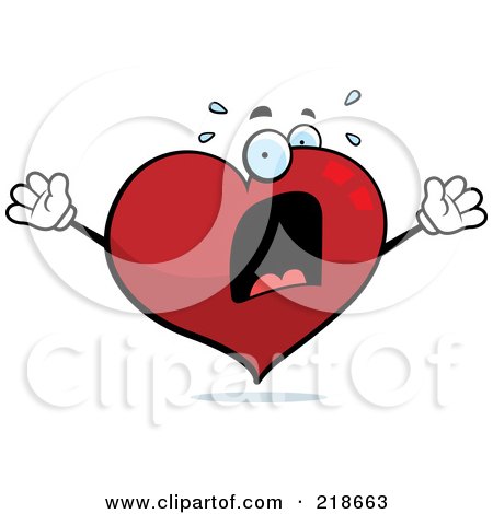 Royalty-Free (RF) Clipart Illustration of a Panicked Heart Freaking Out by Cory Thoman