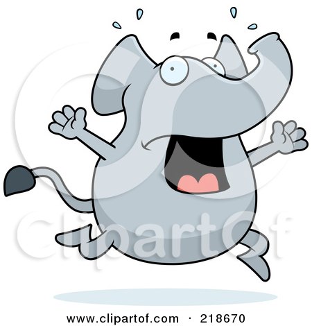 Royalty-Free (RF) Clipart Illustration of a Stressed Elephant Freaking Out by Cory Thoman