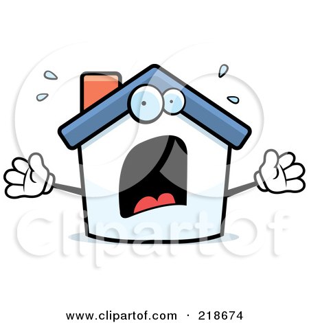 Royalty-Free (RF) Clipart Illustration of a Panicked House Freaking Out by Cory Thoman