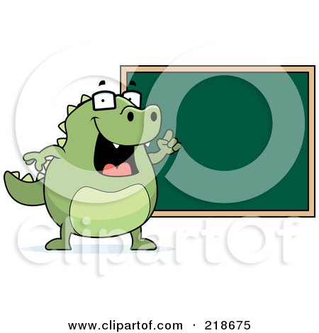 Royalty-Free (RF) Clipart Illustration of a Happy Lizard Teaching by Cory Thoman