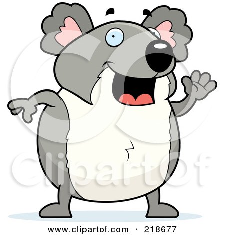Royalty-Free (RF) Clipart Illustration of a Happy Koala Waving by Cory Thoman