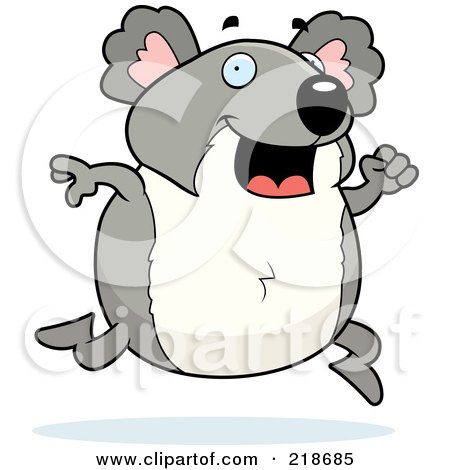 Royalty-Free (RF) Clipart Illustration of a Happy Koala Running by Cory Thoman