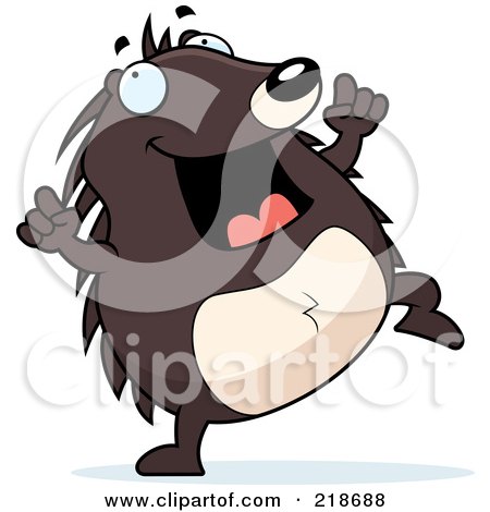 Royalty-Free (RF) Clipart Illustration of a Happy Hedgehog Dancing by Cory Thoman