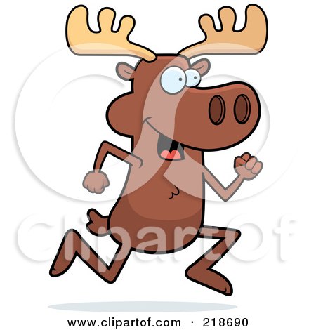 Royalty-Free (RF) Clipart Illustration of a Moose Running by Cory Thoman