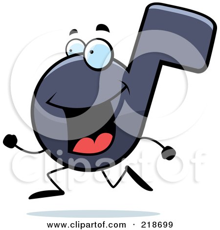 Royalty-Free (RF) Clipart Illustration of a Music Note Running by Cory Thoman
