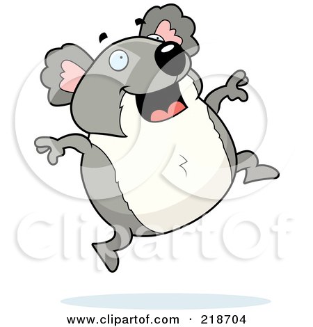 Royalty-Free (RF) Clipart Illustration of a Happy Koala Jumping by Cory Thoman