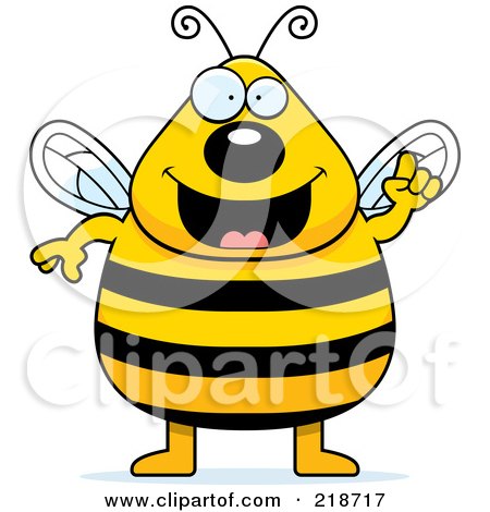 Royalty-Free (RF) Clipart Illustration of a Plump Bee With An Idea by Cory Thoman
