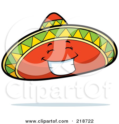 Royalty-Free (RF) Clipart Illustration of a Happy Sombrero Hat Character Smiling by Cory Thoman