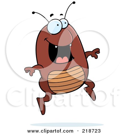 Royalty-Free (RF) Clipart Illustration of a Happy Flea Jumping by Cory Thoman