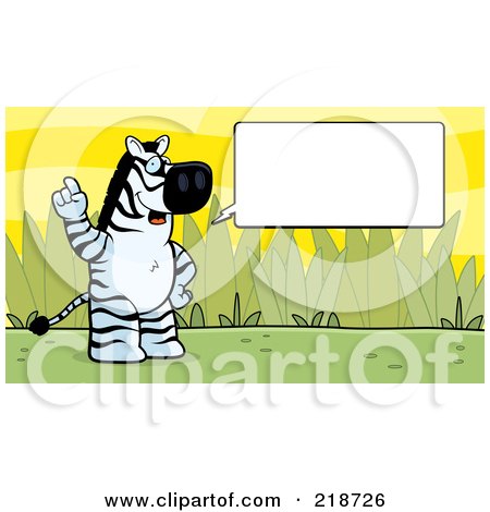 Royalty-Free (RF) Clipart Illustration of a Zebra Expressing An Idea by Cory Thoman